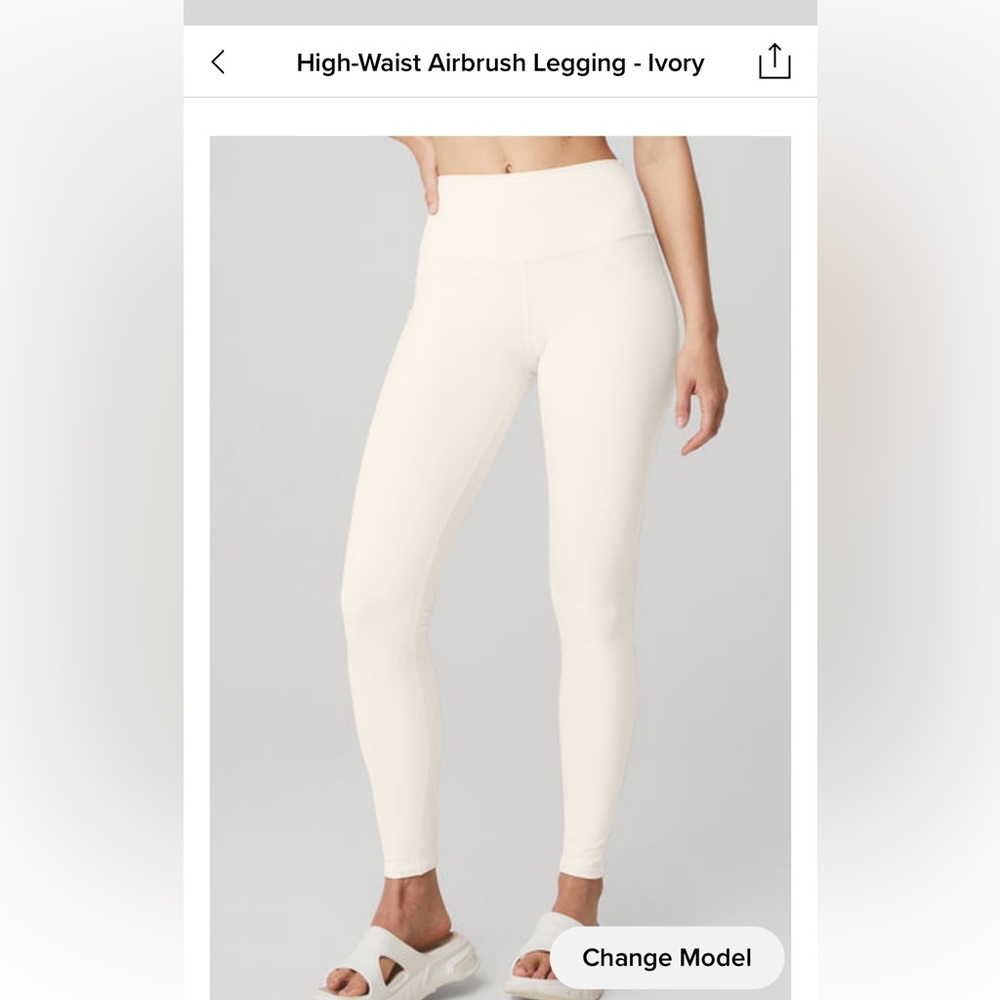 High waisted airbrush legging - ivory